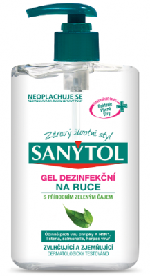 Sanytol Dezinfekční gel na ruce – přírodní zelený čaj – 250 ml - po exp! 